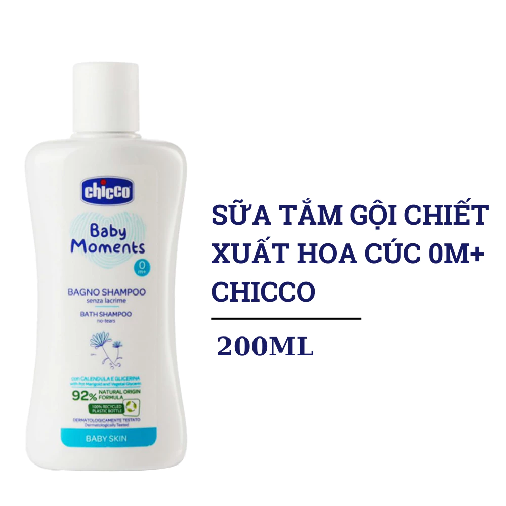 Sữa tắm gội chiết xuất hoa cúc 0M+ Chicco 200ml