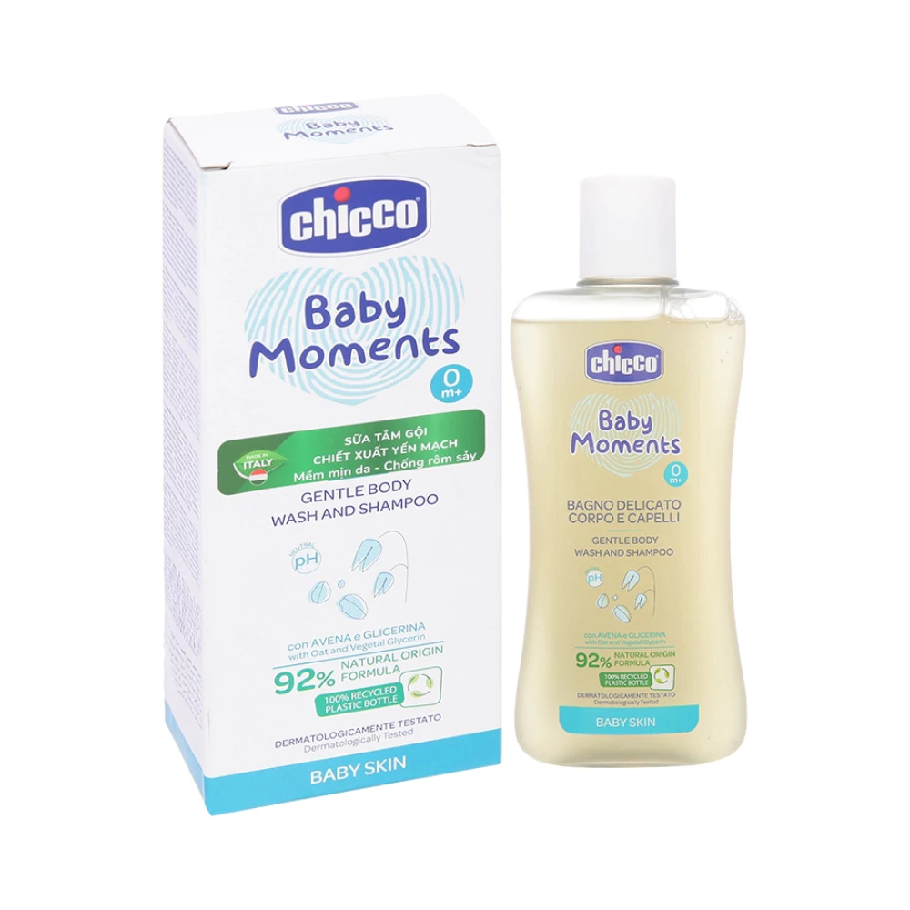 Sữa tắm gội chiết xuất yến mạch 0M+ Chicco 200ml