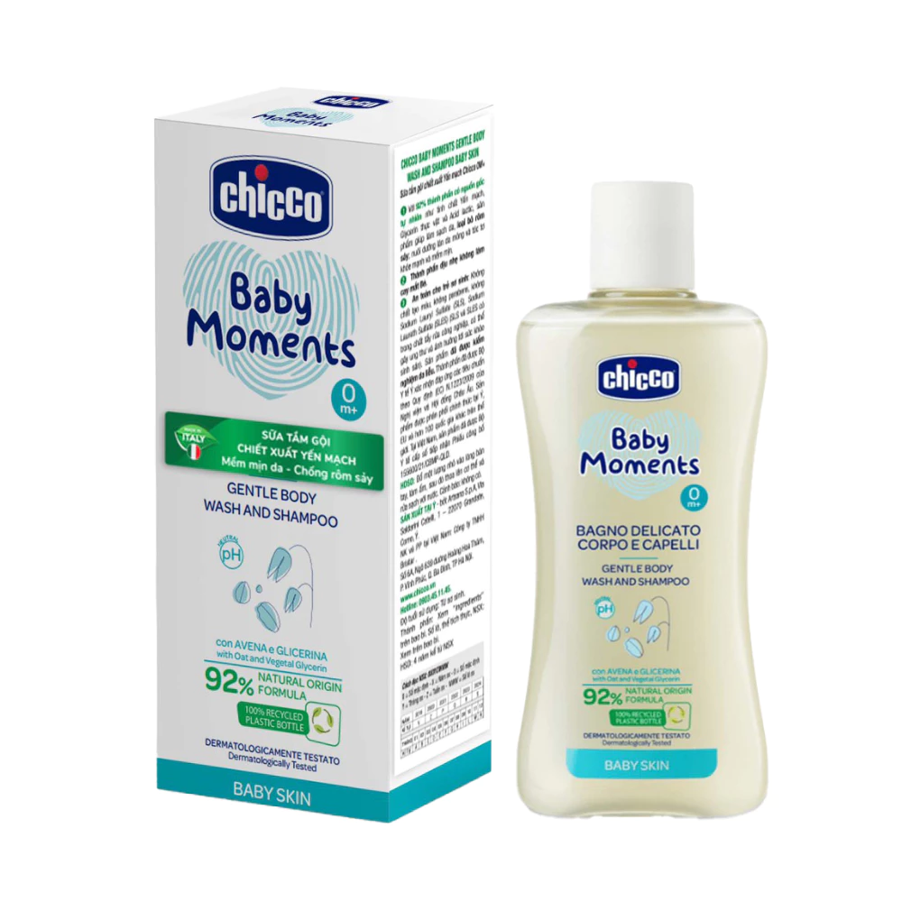 Sữa tắm gội chiết xuất yến mạch 0M+ Chicco 200ml