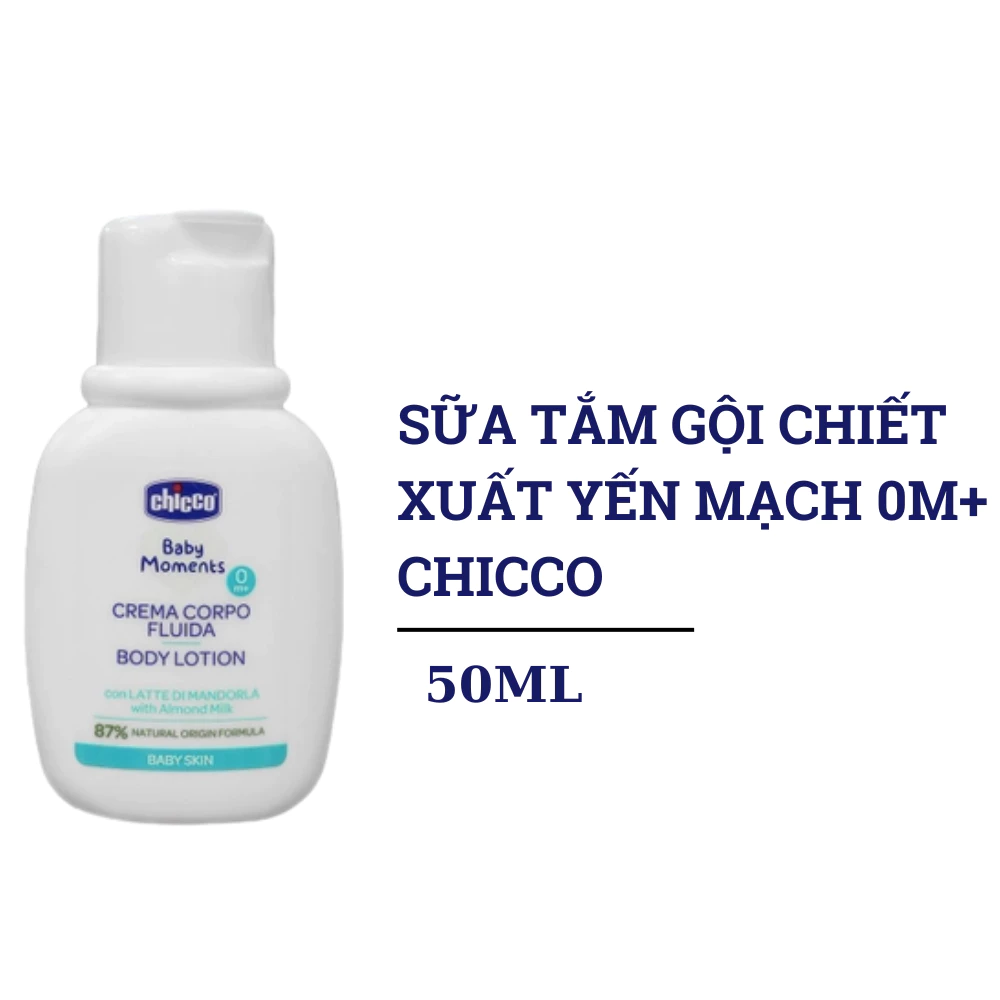 Sữa tắm gội chiết xuất yến mạch 0M+ Chicco 50ml