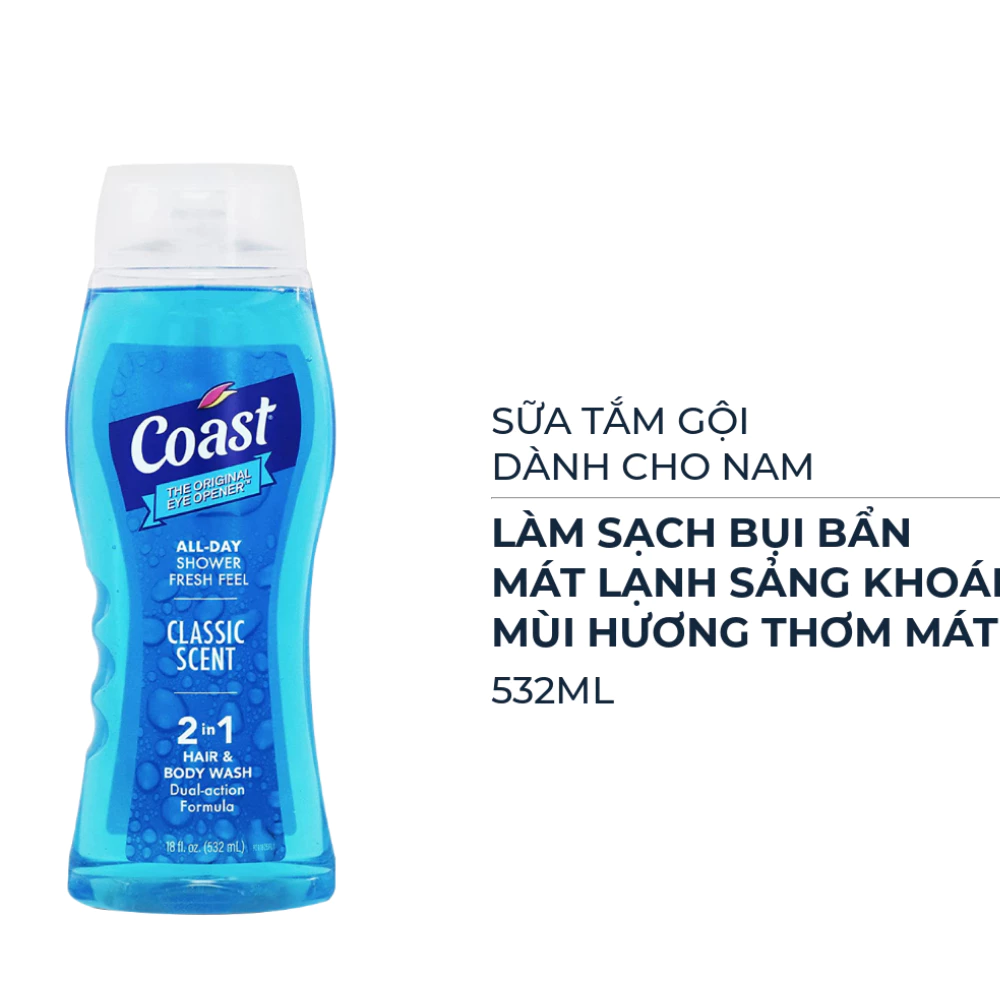 Sữa tắm gội Coast dành cho nam 532ml/946ml