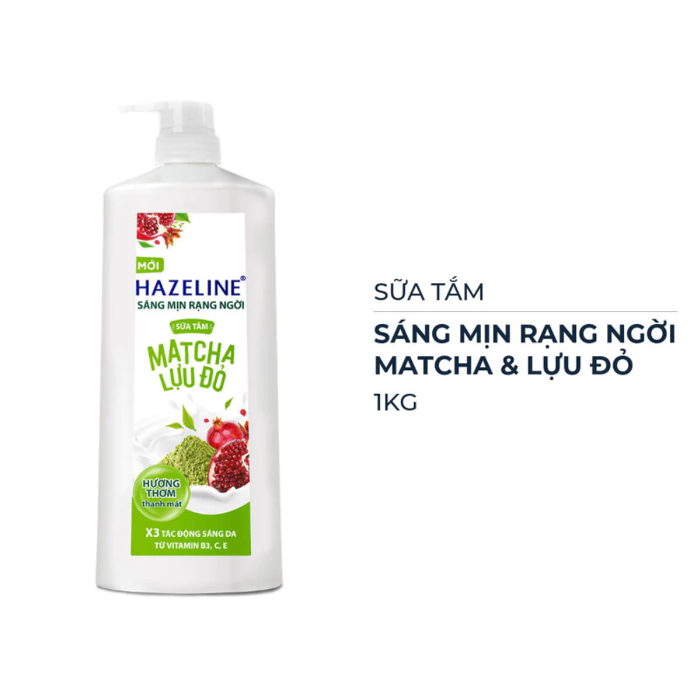 Sữa tắm Hazeline sáng mịn rạng ngời matcha và lựu đỏ 1kg