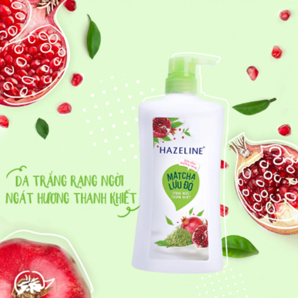Sữa tắm Hazeline sáng mịn rạng ngời matcha và lựu đỏ 1kg