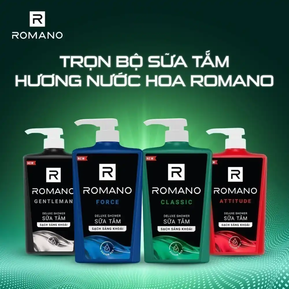 Sữa tắm hương nước hoa Romano Classic/Attitude/Force/Gentleman 650g