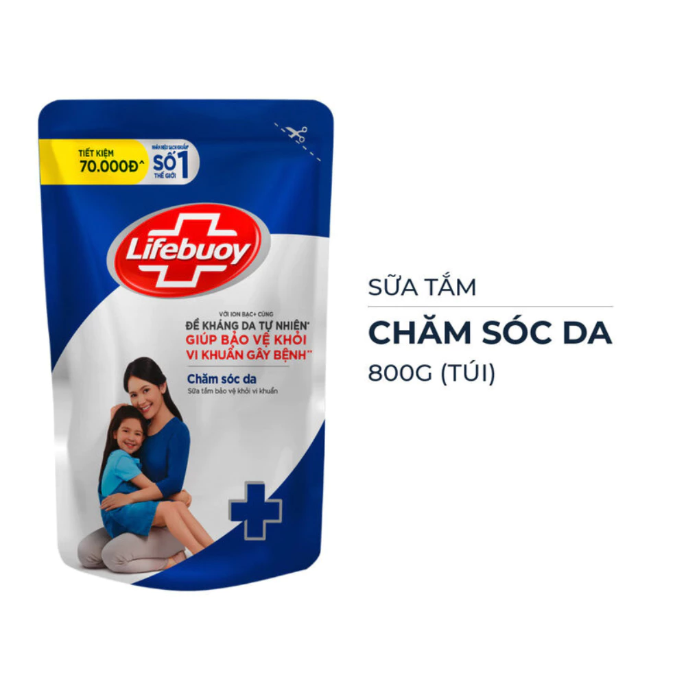 Sữa tắm Lifebuoy chăm sóc da dạng túi 800g