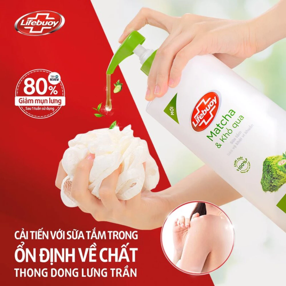 Sữa tắm Lifebuoy Detox Matcha & khổ qua 800g