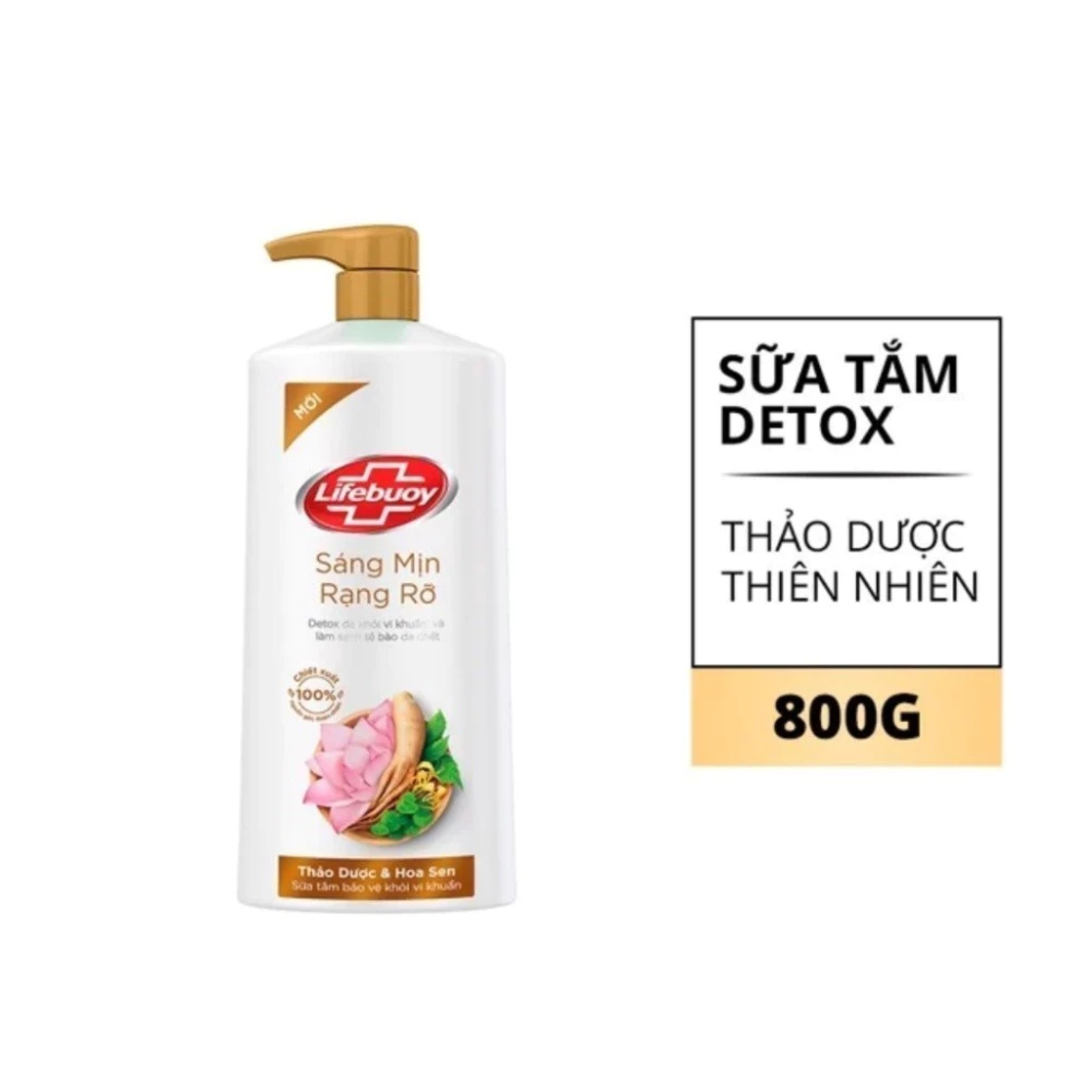 Sữa tắm Lifebuoy Detox thảo dược & hoa sen 800g
