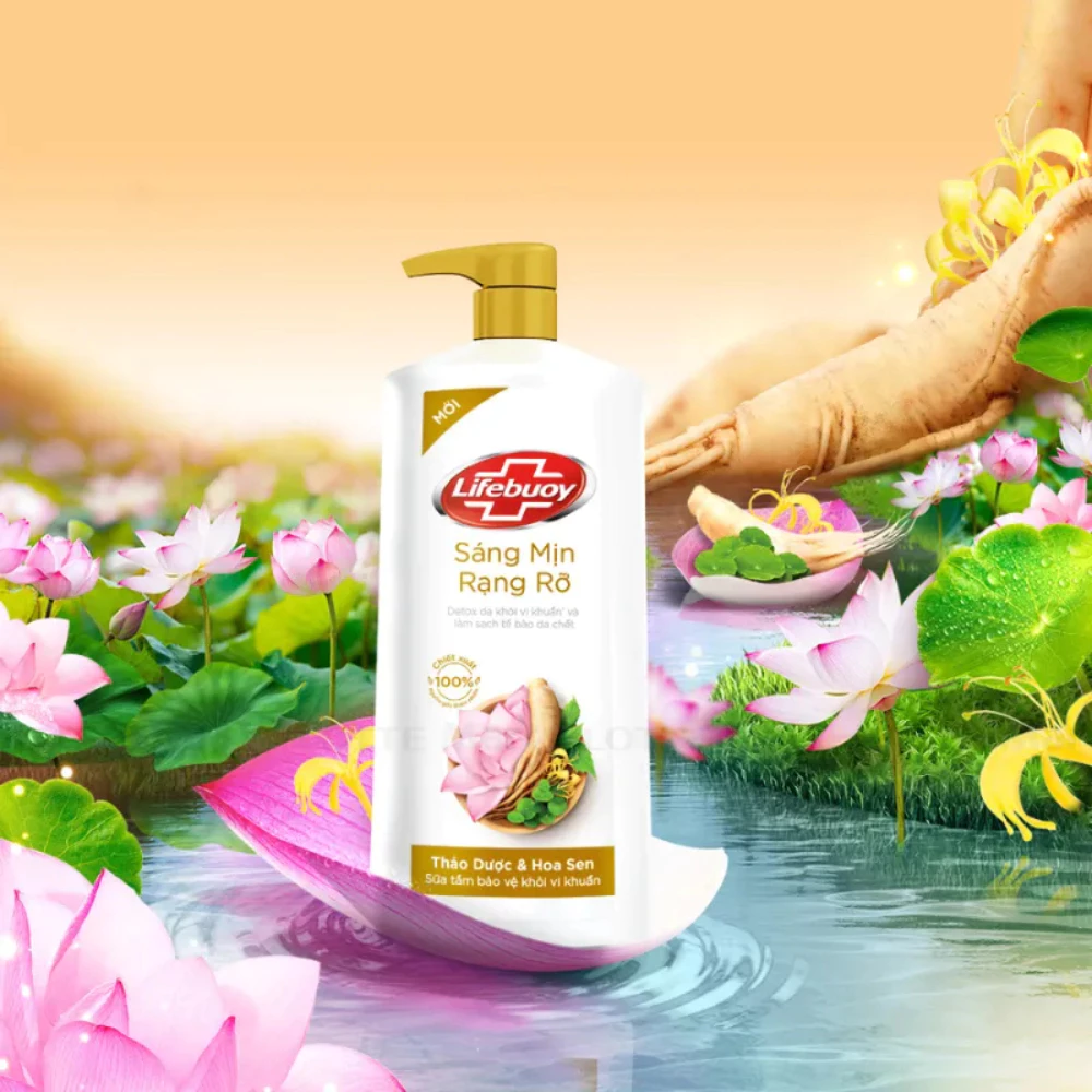 Sữa tắm Lifebuoy Detox thảo dược & hoa sen 800g