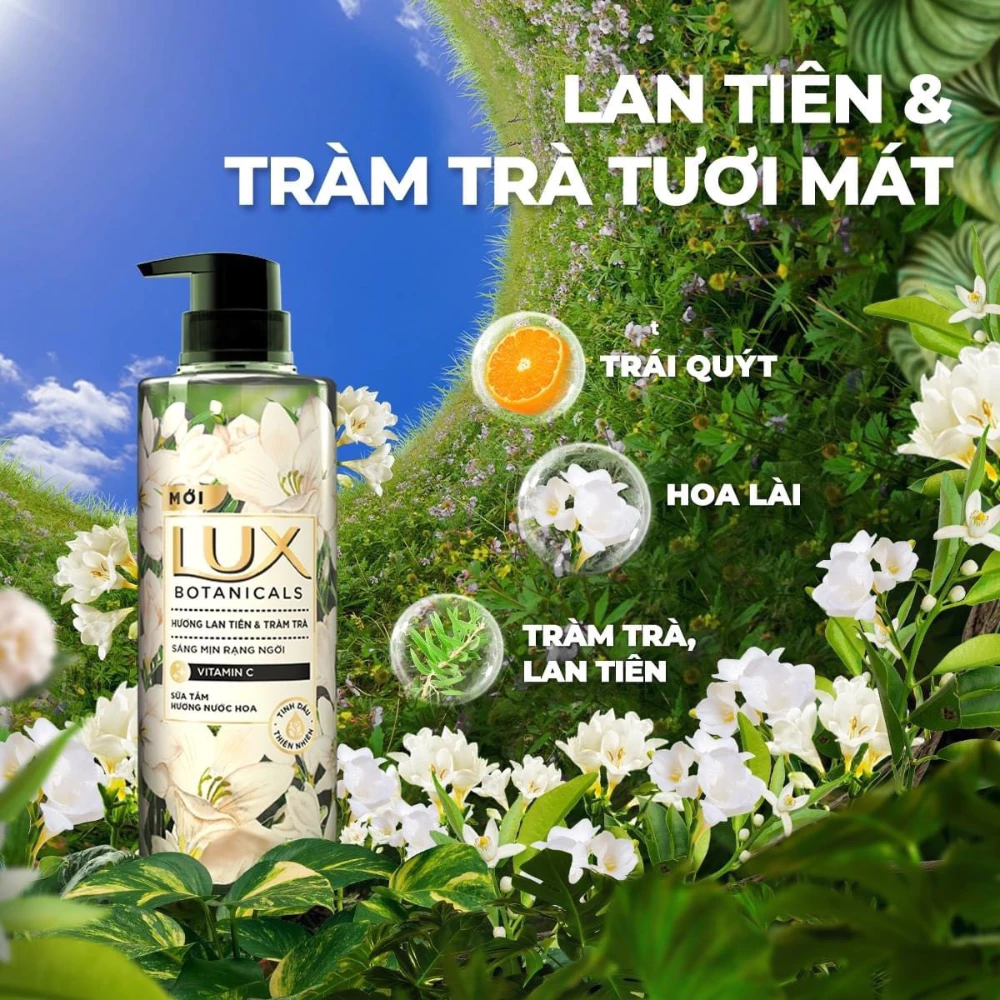 Sữa tắm Lux Botanicals hương lan tiên và tràm trà 570g