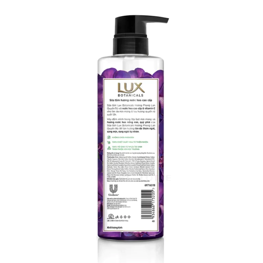 Sữa tắm Lux Botanicals hương phong lan quyến rũ 570g