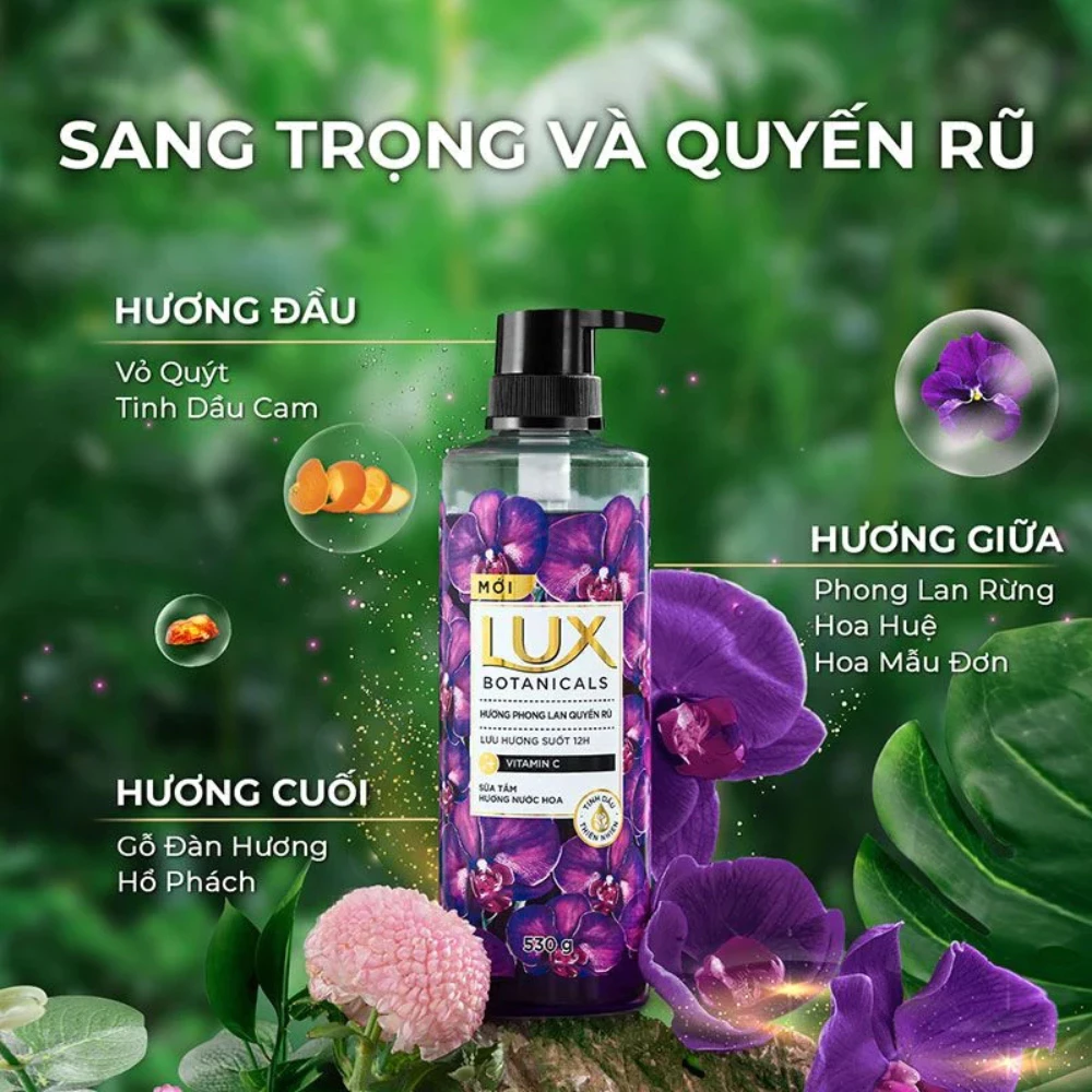 Sữa tắm Lux Botanicals hương phong lan quyến rũ 570g