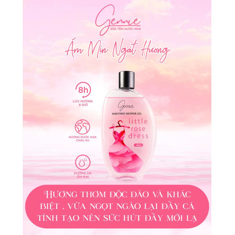 Sữa tắm nước hoa nữ Gennie kiêu kỳ và dịu dàng 450ml