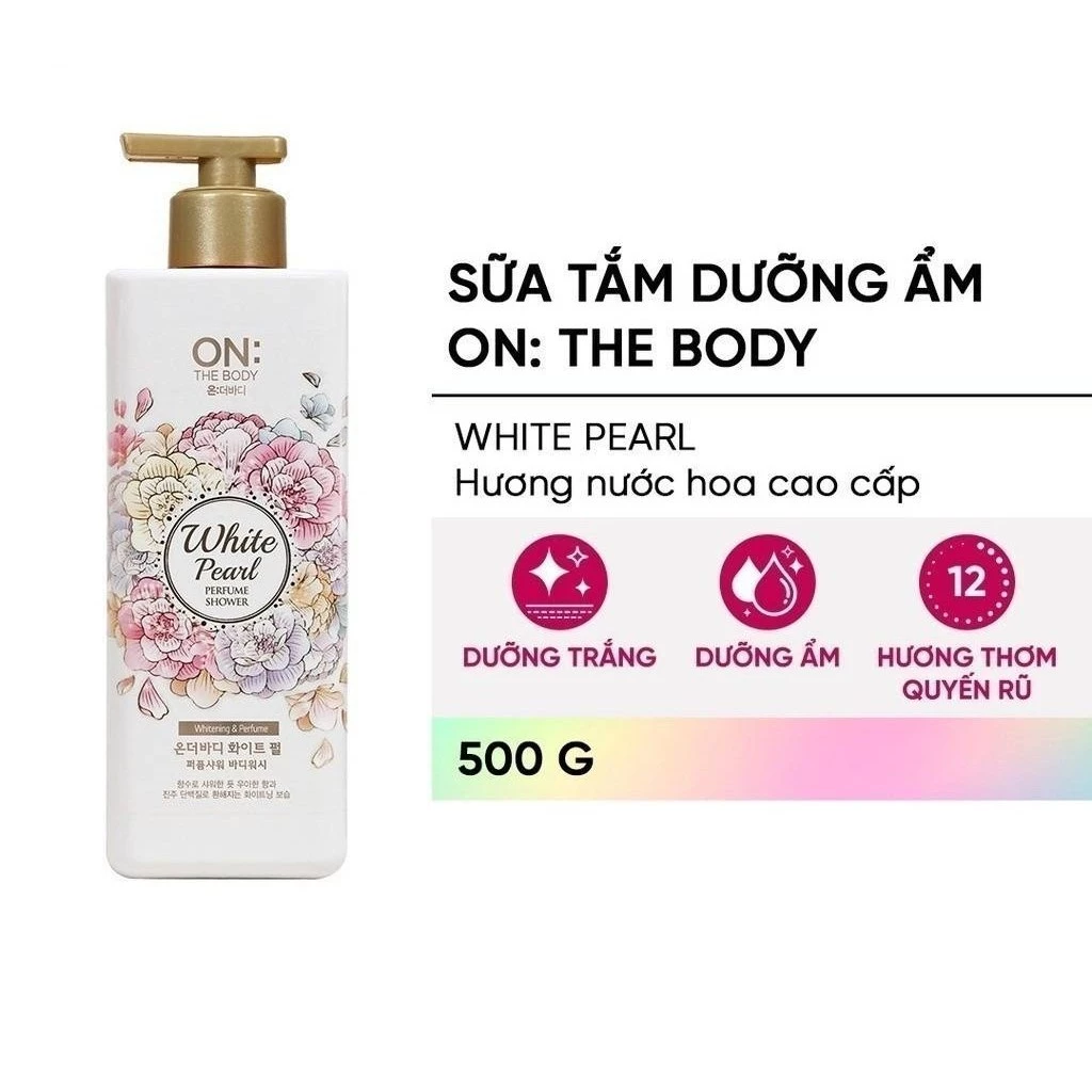 Sữa Tắm On: The Body dưỡng ẩm hương thư giãn Perfume White Pearl 500g/1000g