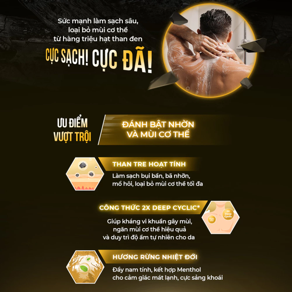 Sữa tắm Oxy tác động sâu dành cho nam 500ml