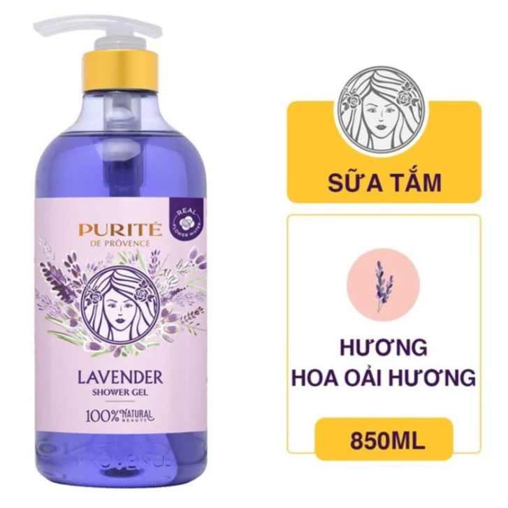 Sữa tắm Purité thư giãn da hương hoa Oải Hương 850ml