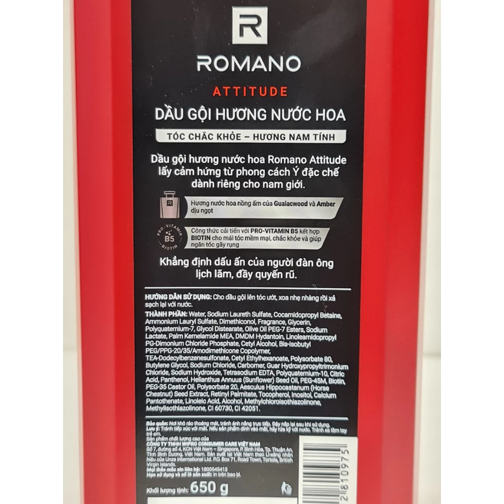 Sữa tắm Romano hương nước hoa Attitude 650g