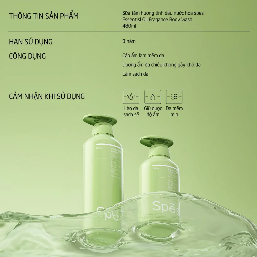 Sữa tắm Spes tinh dầu nước hoa 780ml