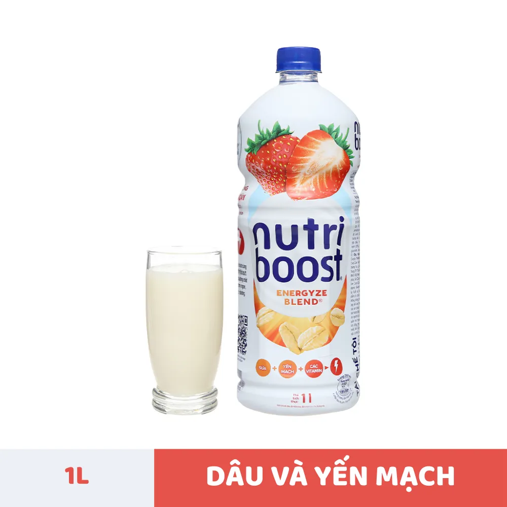 Sữa trái cây Nutriboost dâu và yến mạch 1L