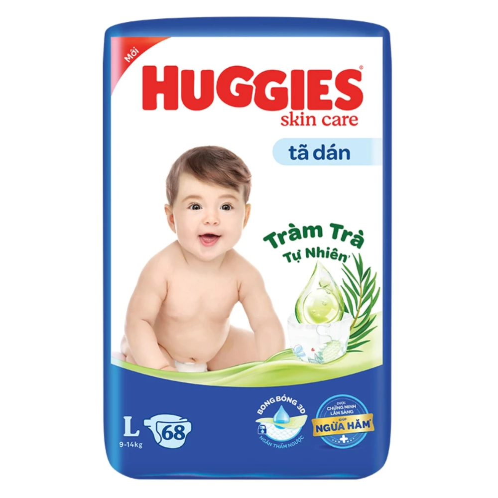 Tã dán/quần Huggies Skincare size L68/M42/M76/L38/XL32/XXL28/XXXL22/L68/XL60/XXL54 cho bé từ 6 - 19kg