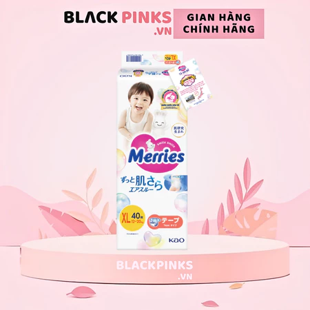 Tã dán/quần Merries nhập khẩu Nhật Bản size NB76/S70/M56/L48/XL40/M52/L44/XL38/XXL26 cho bé từ dưới 5kg - 28kg