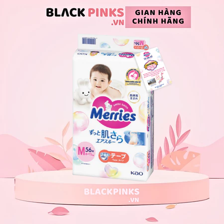 Tã dán/quần Merries nhập khẩu Nhật Bản size NB76/S70/M56/L48/XL40/M52/L44/XL38/XXL26 cho bé từ dưới 5kg - 28kg