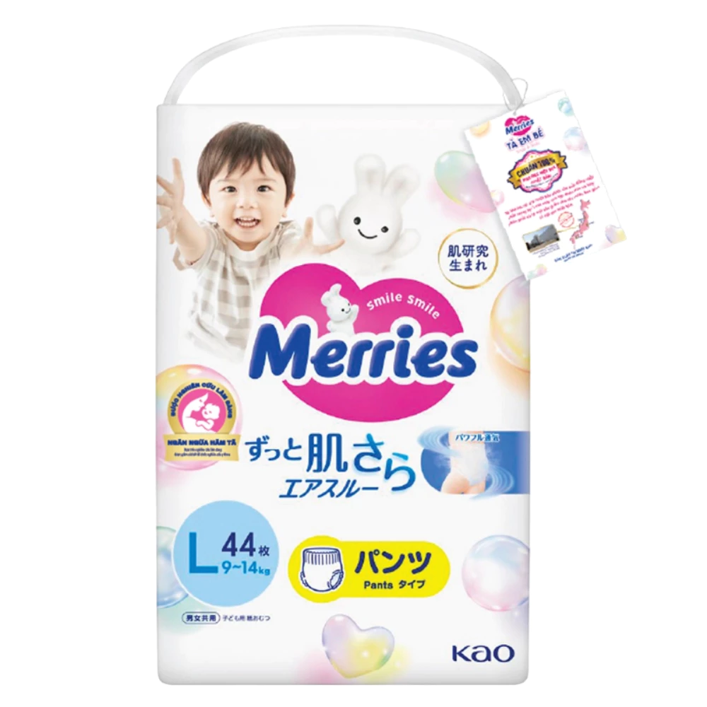 Tã dán/quần Merries nhập khẩu Nhật Bản size NB76/S70/M56/L48/XL40/M52/L44/XL38/XXL26 cho bé từ dưới 5kg - 28kg