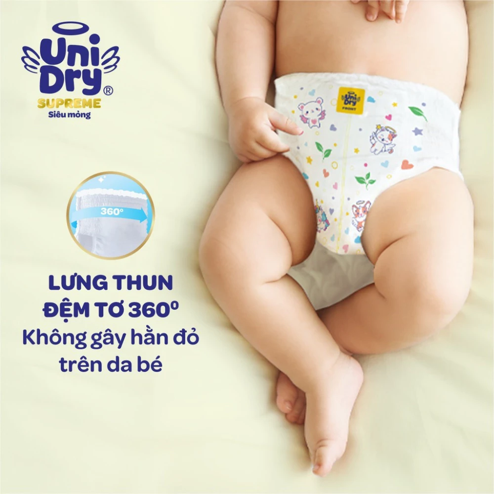 Tã quần Unidry Superme Thin & Soft size M76/L68/XL60/XXL54 cho bé từ 6 - 25kg