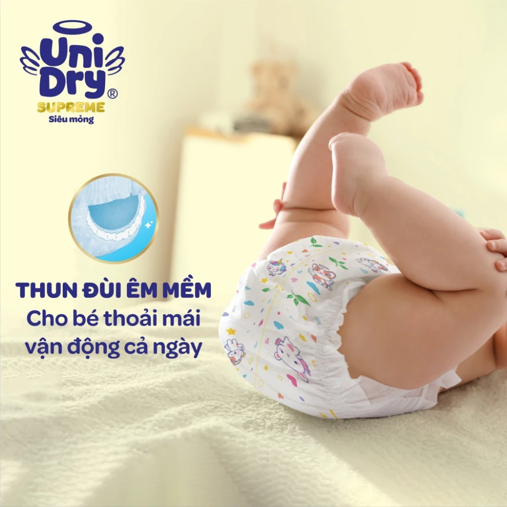 Tã quần Unidry Superme Thin & Soft size M76/L68/XL60/XXL54 cho bé từ 6 - 25kg