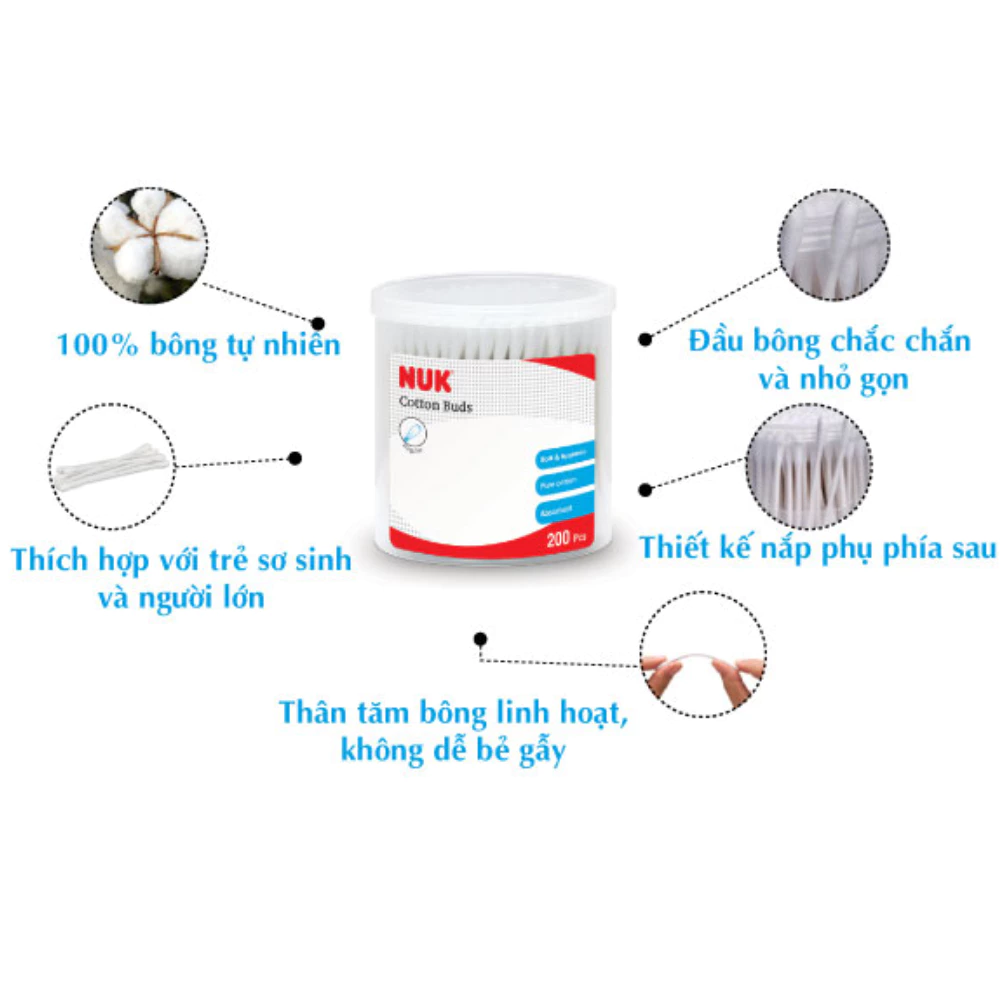 Tăm bông Cotton NUK /NUK Slim
