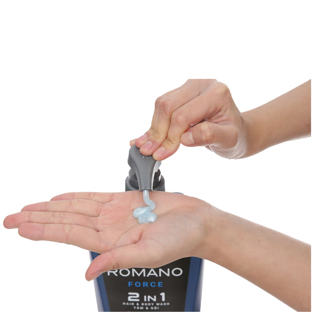 Tắm gội 2 trong 1 Romano hương nước hoa Force 650g