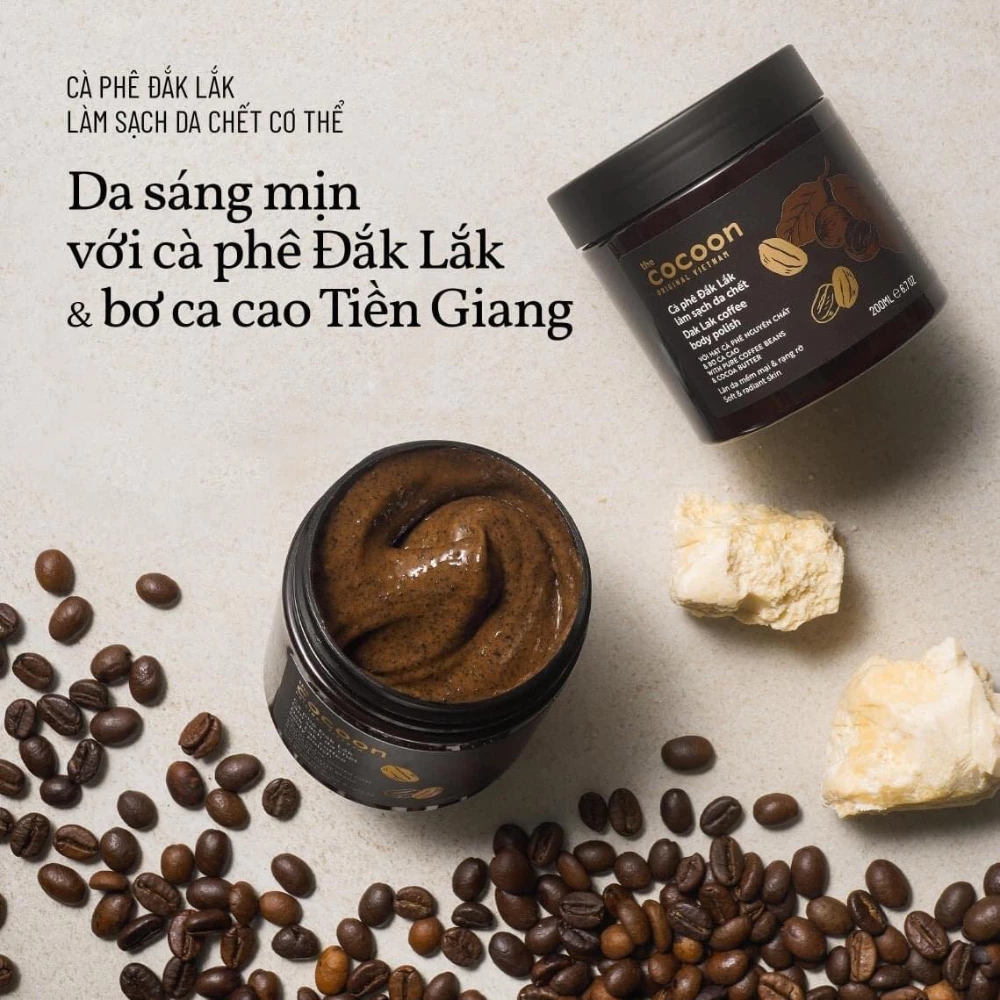 Tẩy da chết toàn thân Cocoon cà phê Đắk Lắk 200ml /600ml