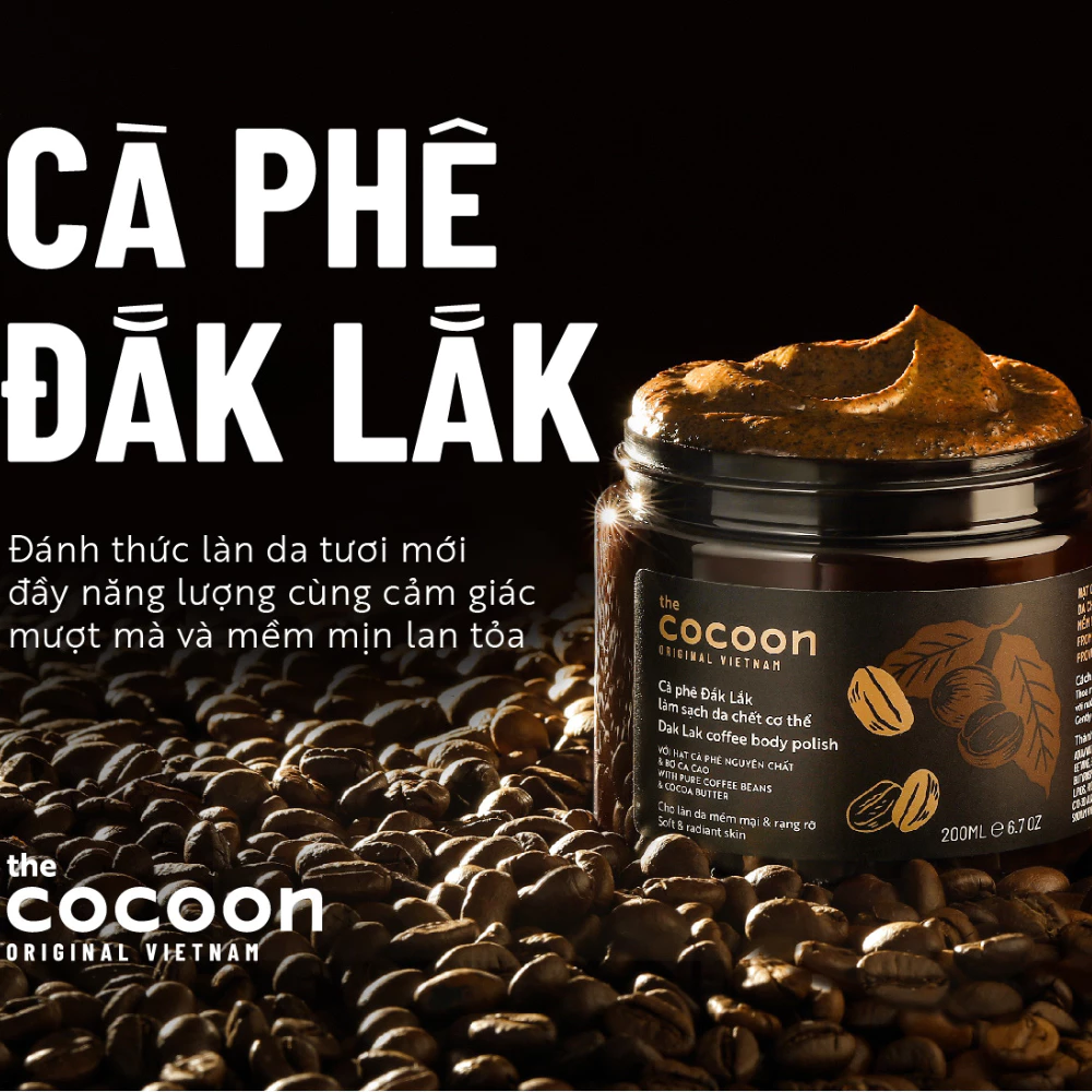 Tẩy da chết toàn thân Cocoon cà phê Đắk Lắk 200ml /600ml