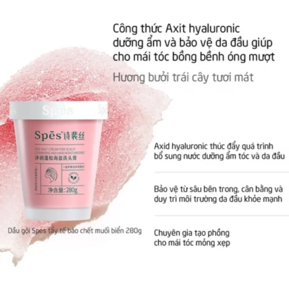 Tẩy tế bào chết da đầu muối biển Spes hương hoa Anh Đào 280g