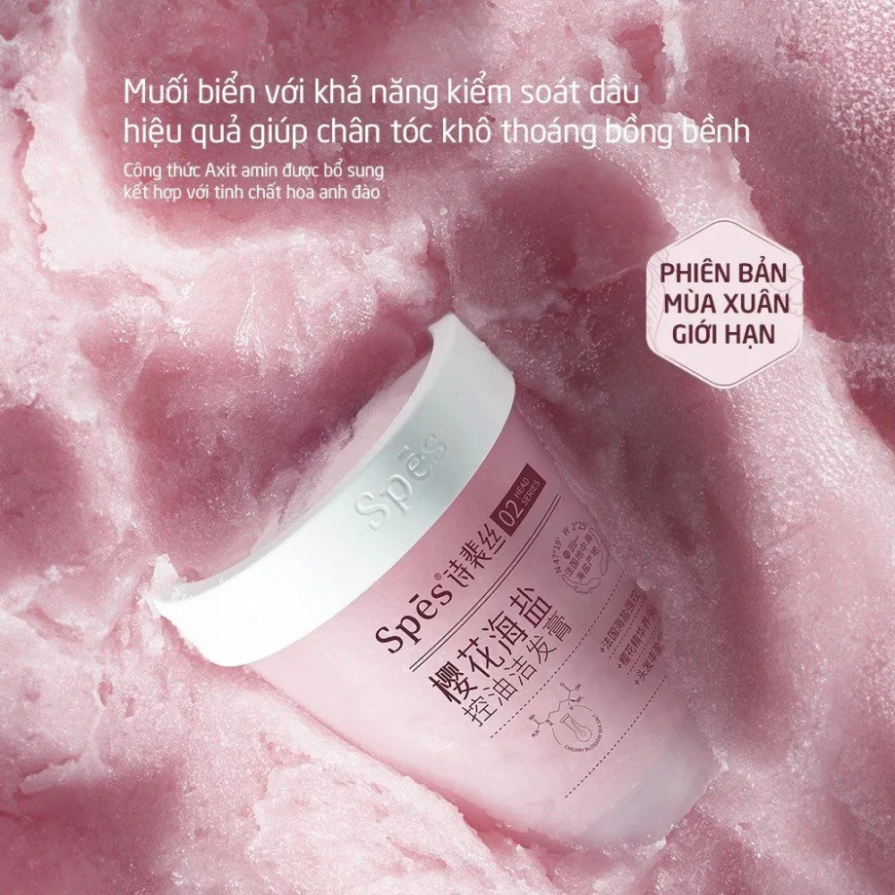 Tẩy tế bào chết da đầu muối biển Spes hương hoa Anh Đào 280g