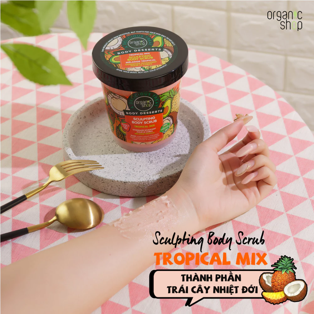 Tẩy tế bào chết toàn thân Organic Shop 450ml
