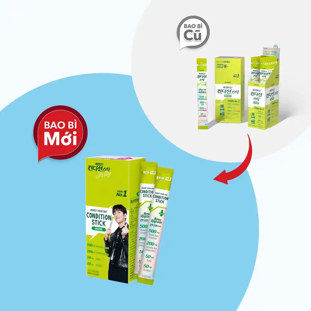 Thạch khúng khéng Condition Stick vị tự nhiên (Hộp 10 gói 18g)