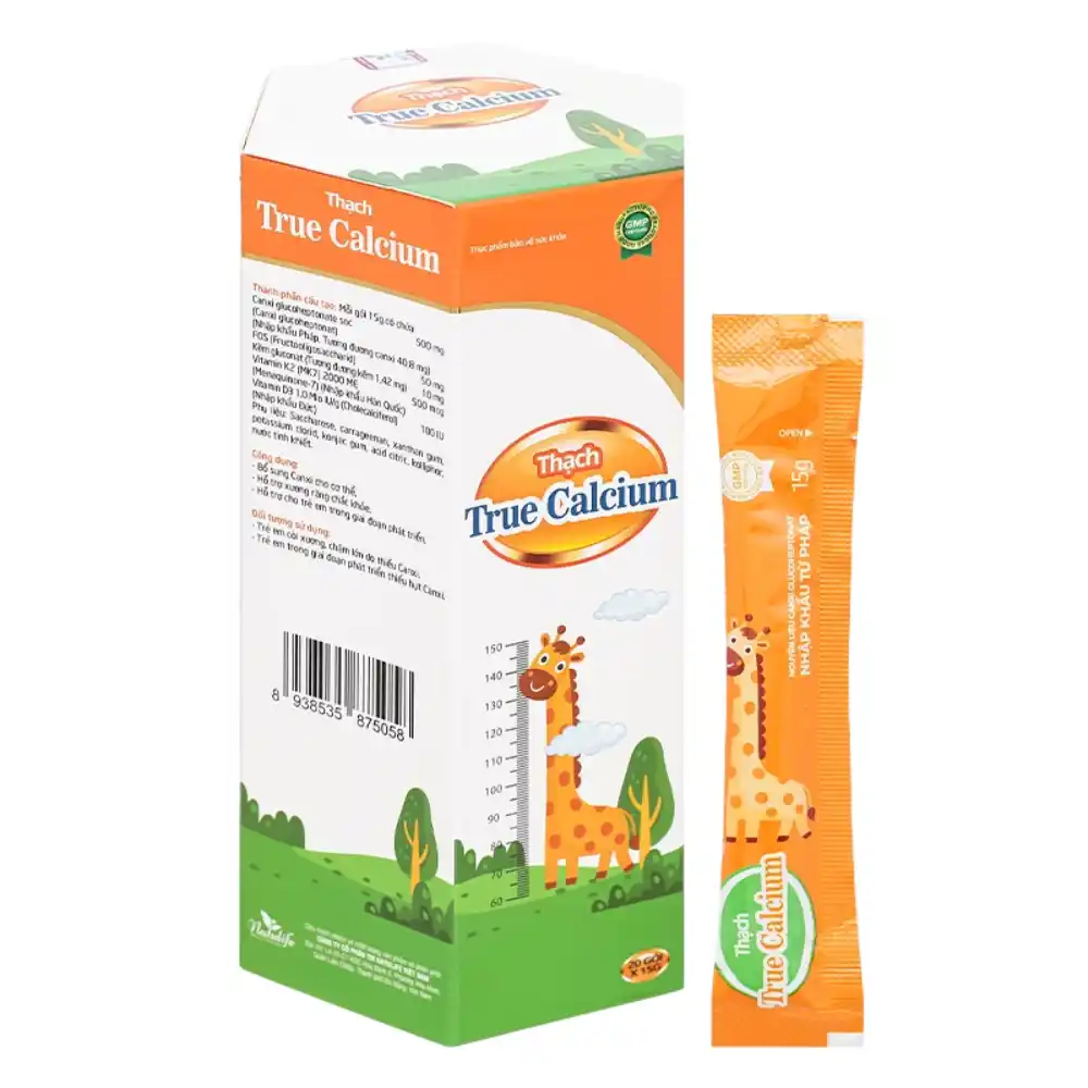 Thạch Natulife True Calcium hỗ trợ xương răng chắc khỏe 20 gói cho bé từ 1 tuổi