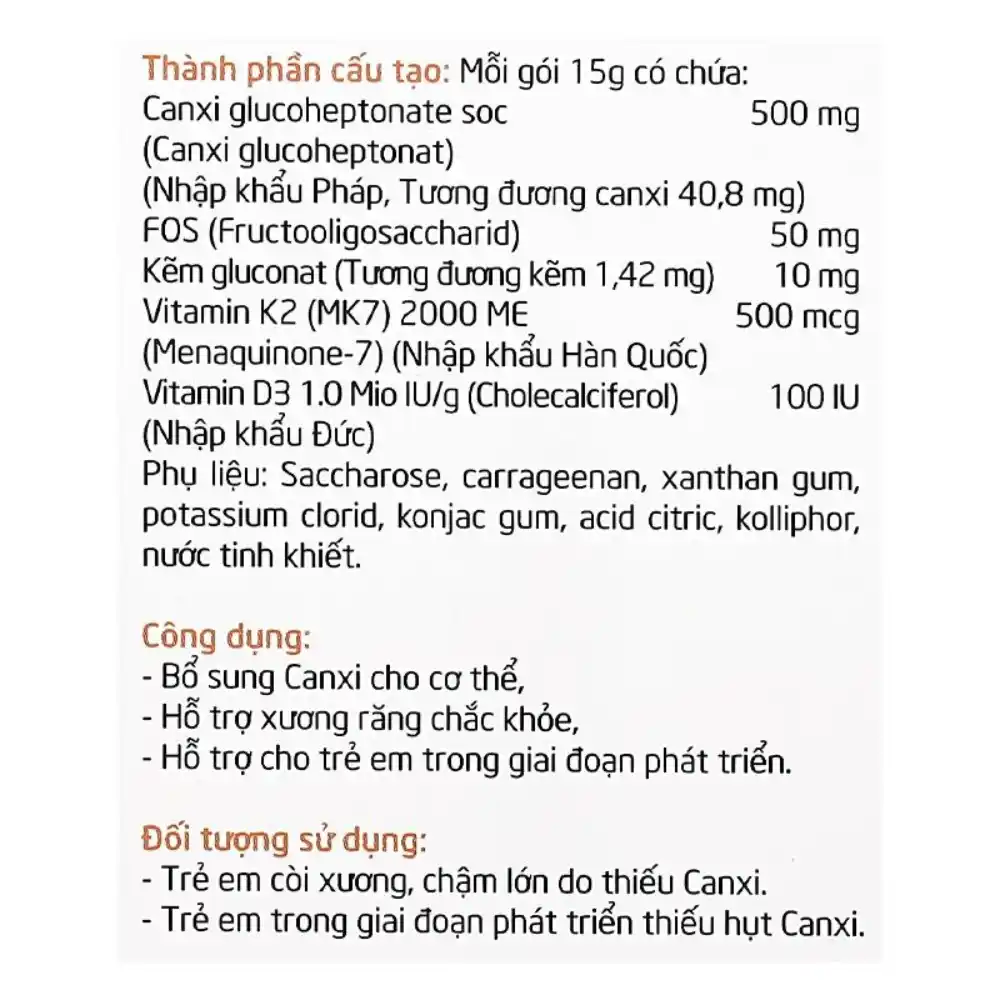 Thạch Natulife True Calcium hỗ trợ xương răng chắc khỏe 20 gói cho bé từ 1 tuổi