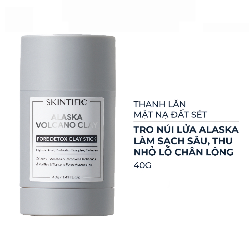Thanh lăn mặt nạ đất sét Skintific tro núi lửa sạch sâu 40g