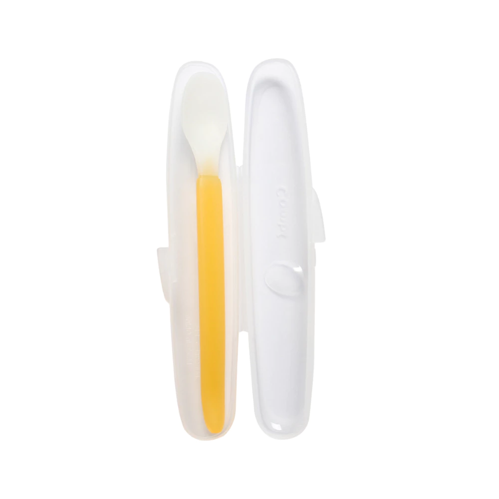 Thìa ăn cao cấp Combi kèm hộp màu cam - 81008/màu xanh - 81238