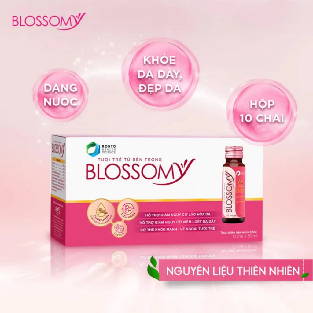 Thực phẩm bảo vệ sức khỏe Blossomy nghệ collagen 50mlx10