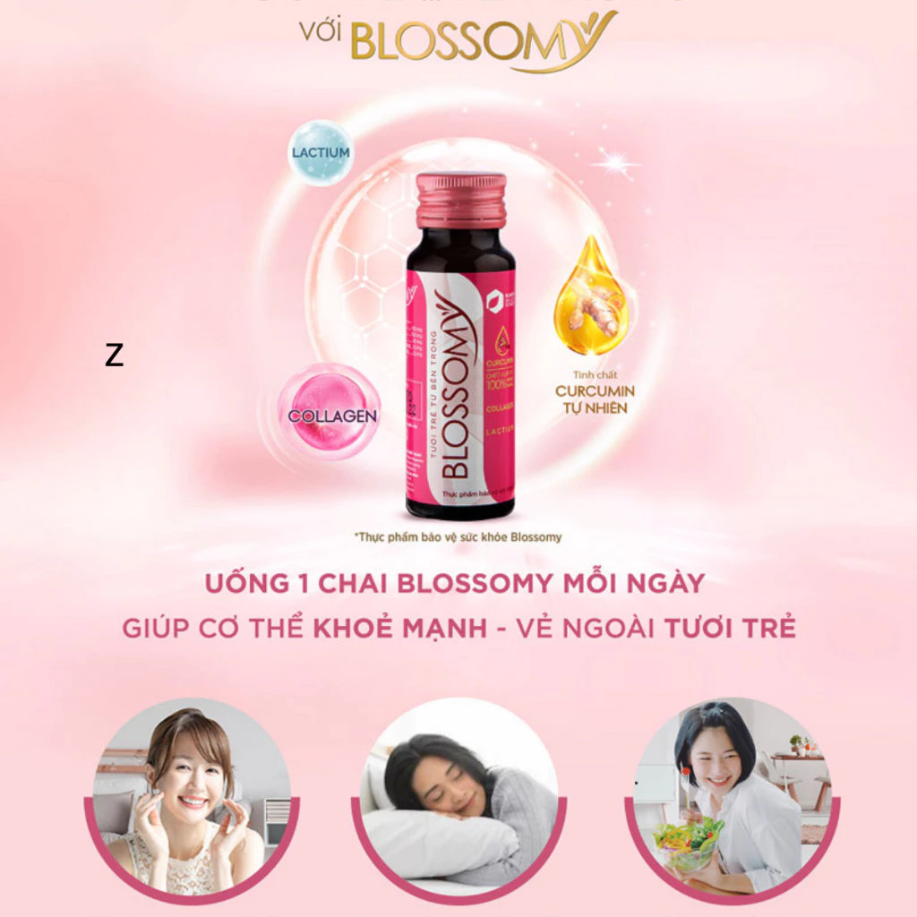 Thực phẩm bảo vệ sức khỏe Blossomy nghệ collagen 50mlx10