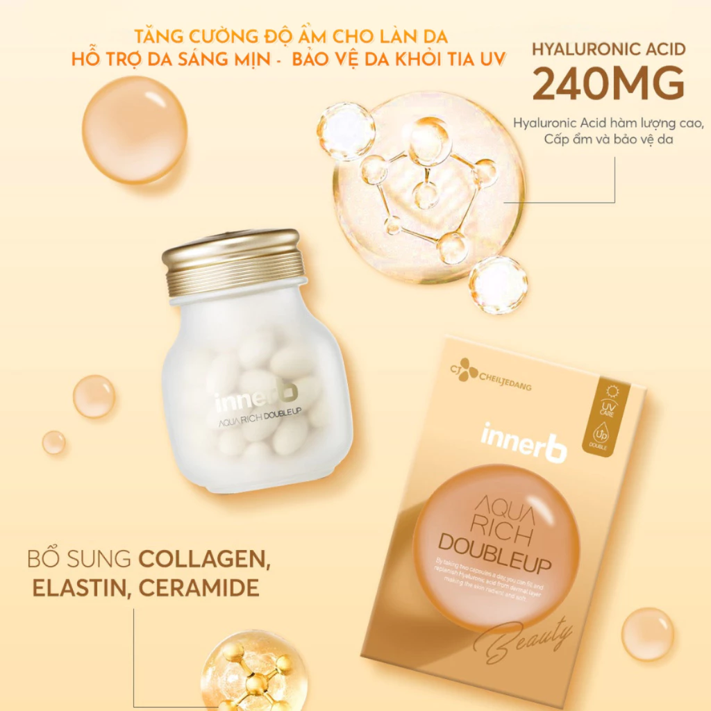 Thực phẩm bảo vệ sức khỏe InnerB Aqua Rich DoubleUp 56 Viên