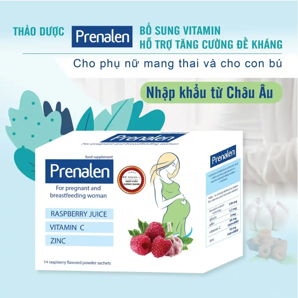 Thực phẩm tăng sức đề kháng cho mẹ bầu Prenalen (14 gói)