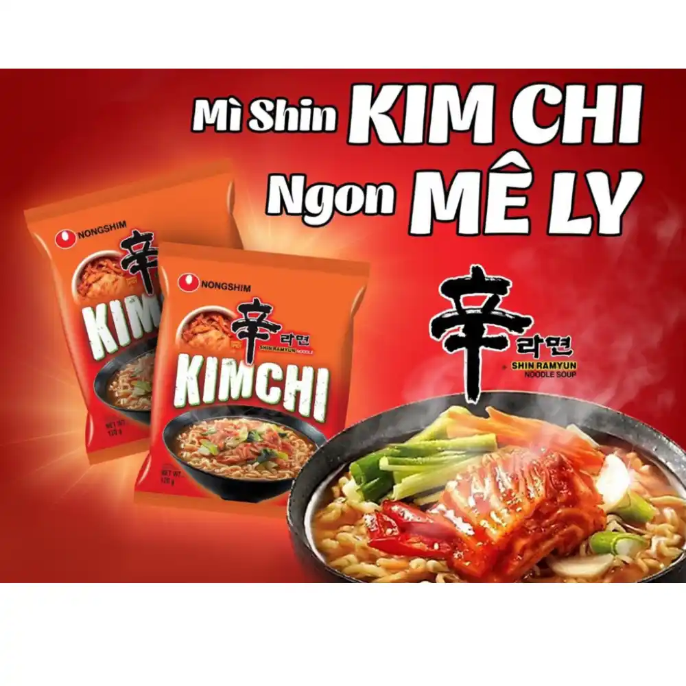 Thùng 10/40 gói mì cay Shin kim chi Nongshim gói 120g
