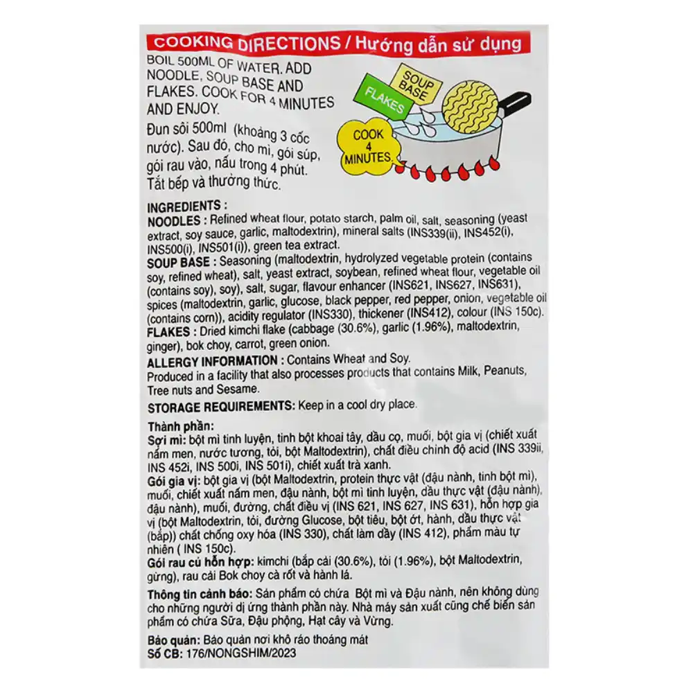 Thùng 10/40 gói mì cay Shin kim chi Nongshim gói 120g