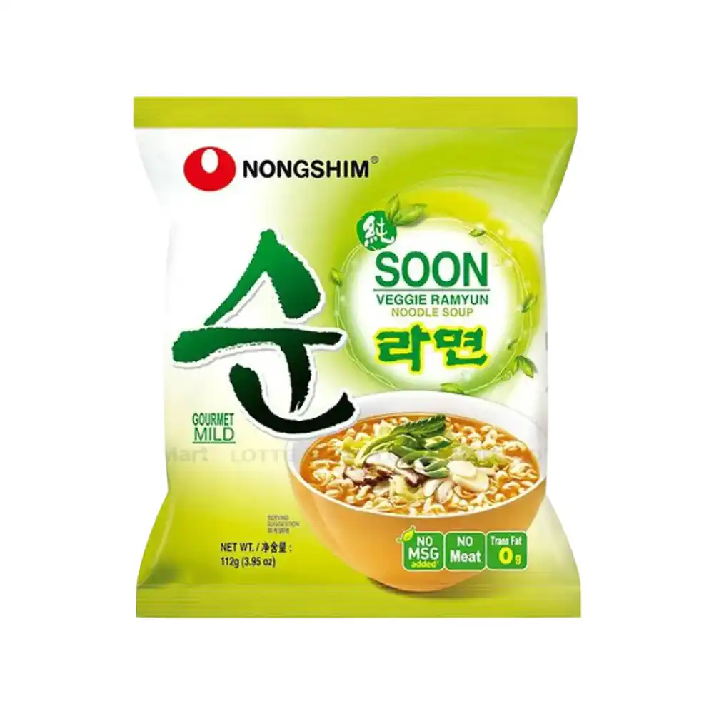 Thùng 10/40 gói mì chay Soon veggie Nongshim 112g
