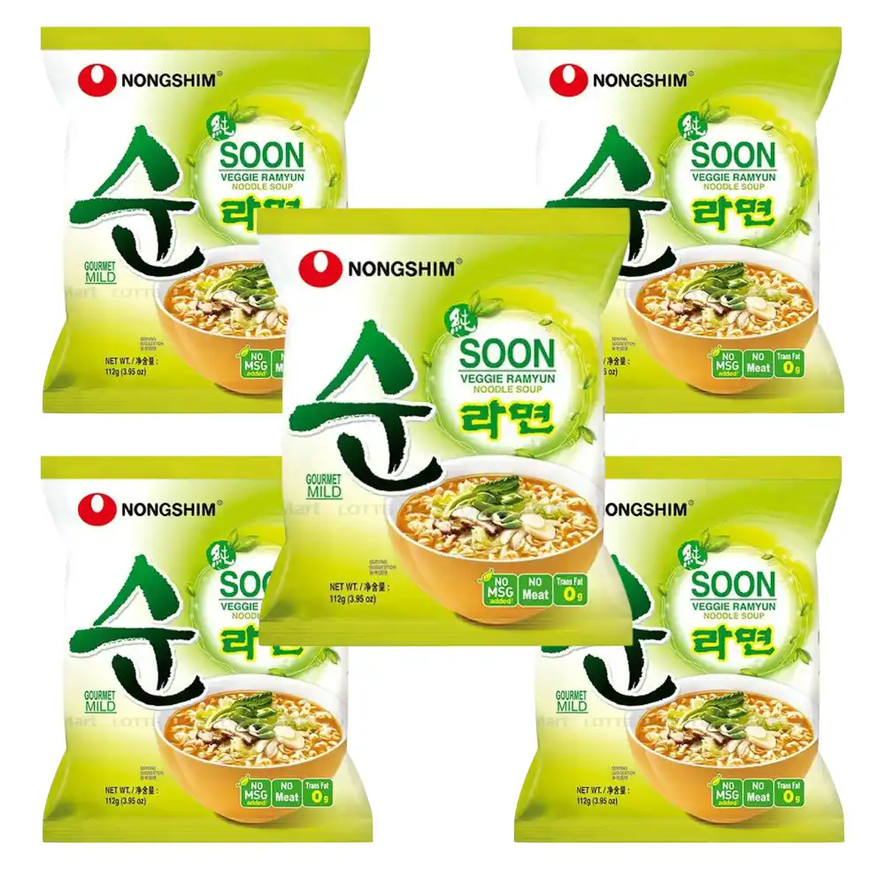 Thùng 10/40 gói mì chay Soon veggie Nongshim 112g