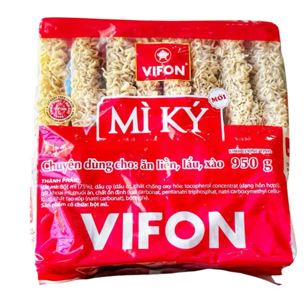 Thùng 10 gói mì ký không có gói gia vị Vifon 950g