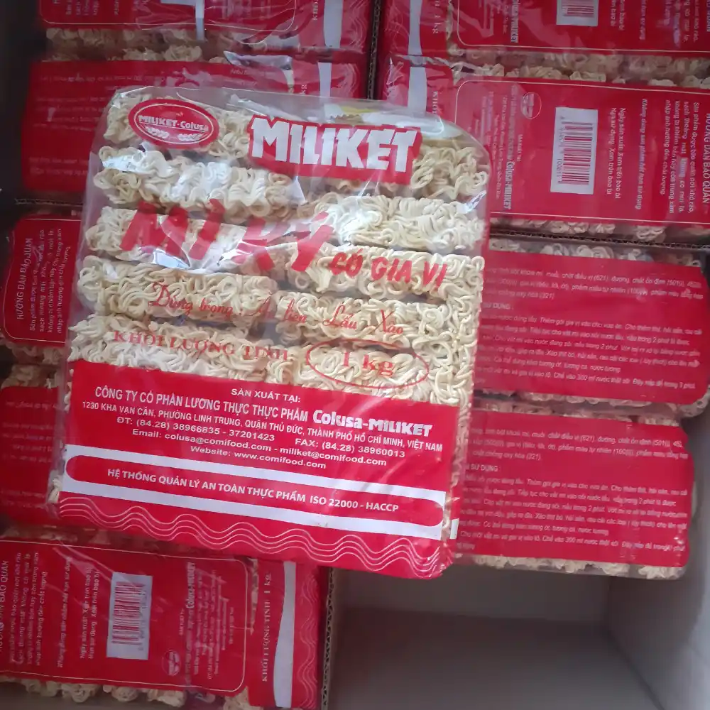 Thùng 10 gói mì Miliket ký có gia vị 1kg